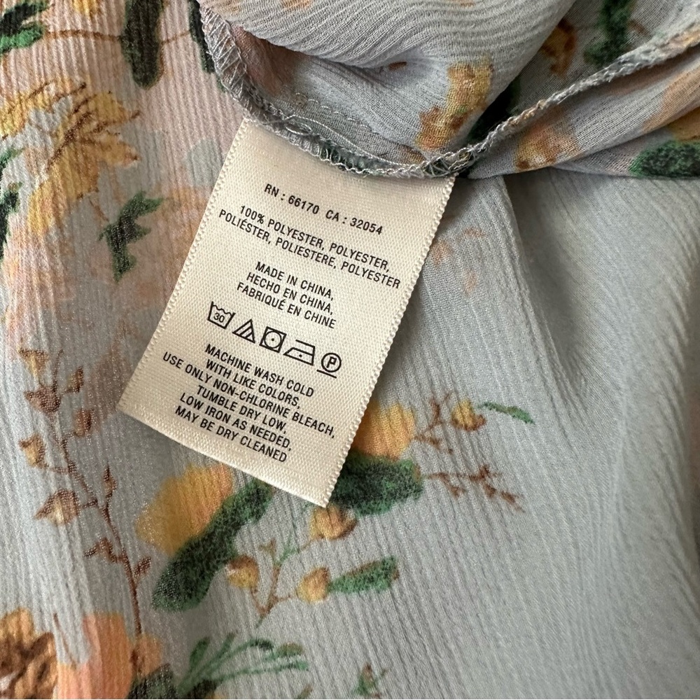 Anthro Maeve Floral Magda Handkerchief Ruffle Tunic Top Small - Picture 9 of 11